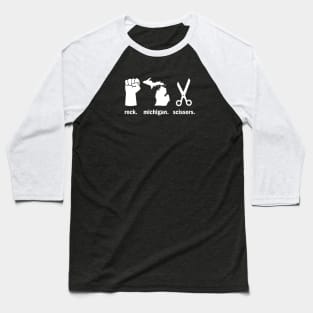 Rock Michigan Scissors Game Baseball T-Shirt
